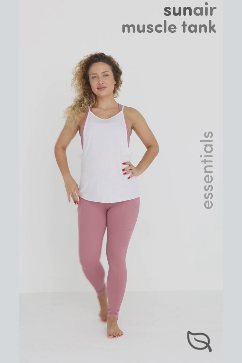 W Sun Air String Muscle Tank - Black