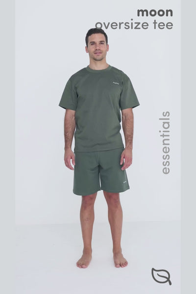 M Moon Tee Oversized Heavy -  Olive Deep