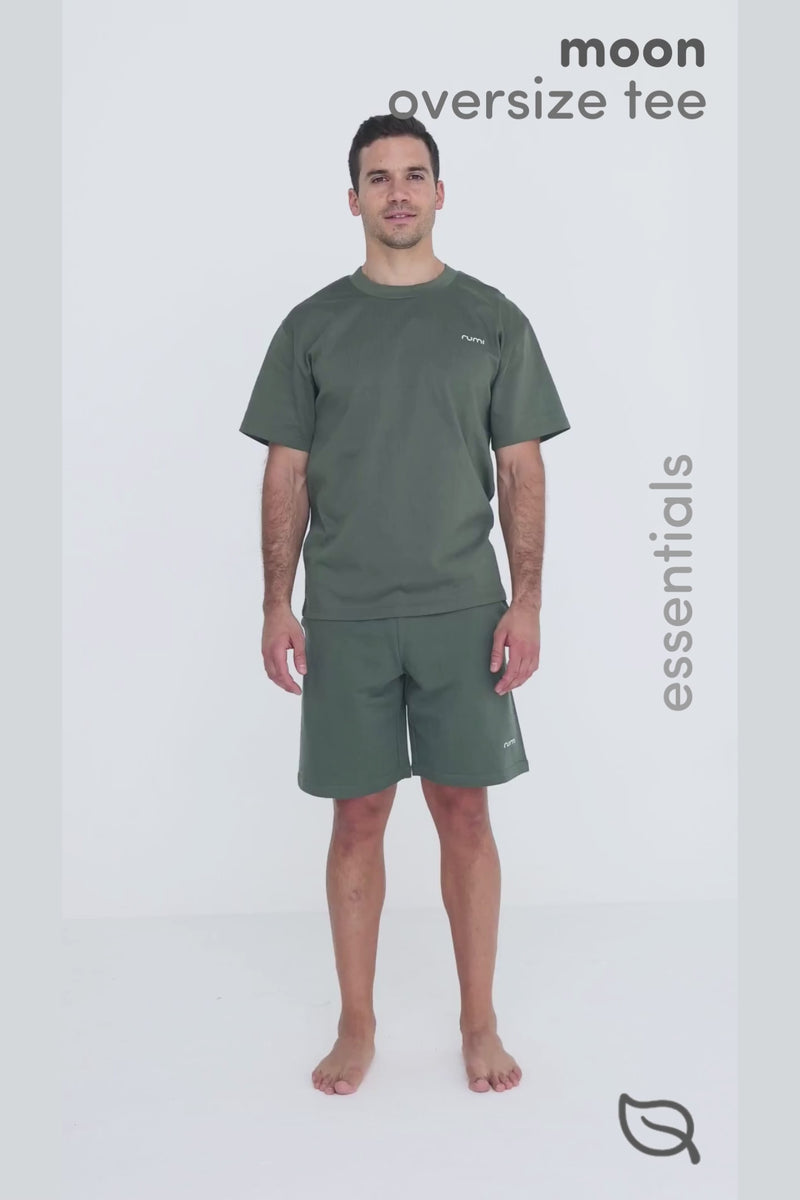 M Moon Tee Oversized Heavy -  Olive Deep