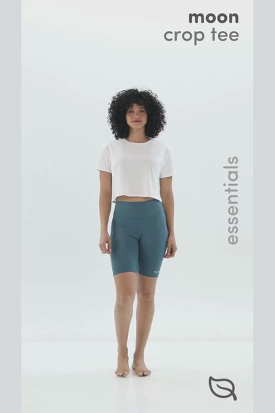 W Moon Tee Cropped - Snow