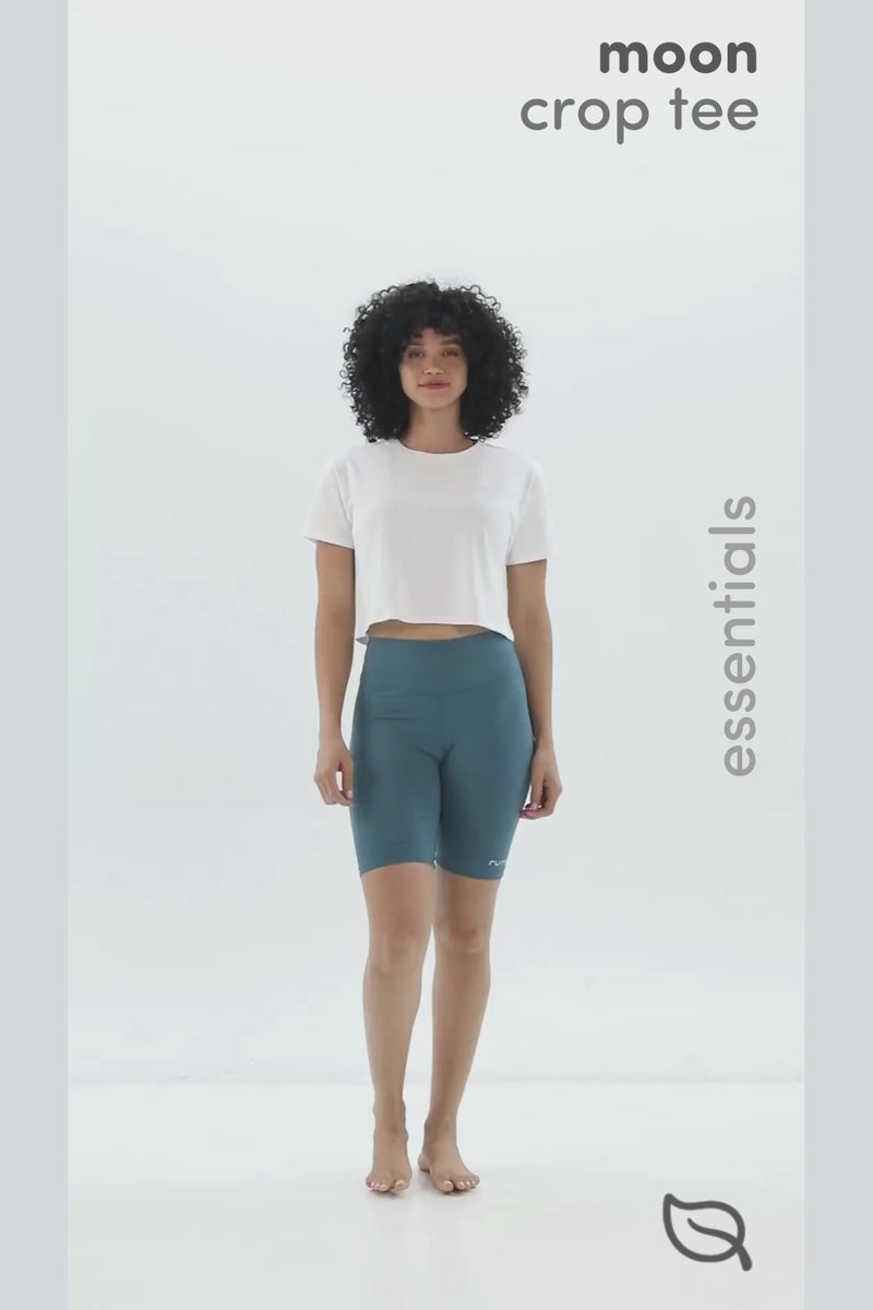 W Moon Tee Cropped - Snow