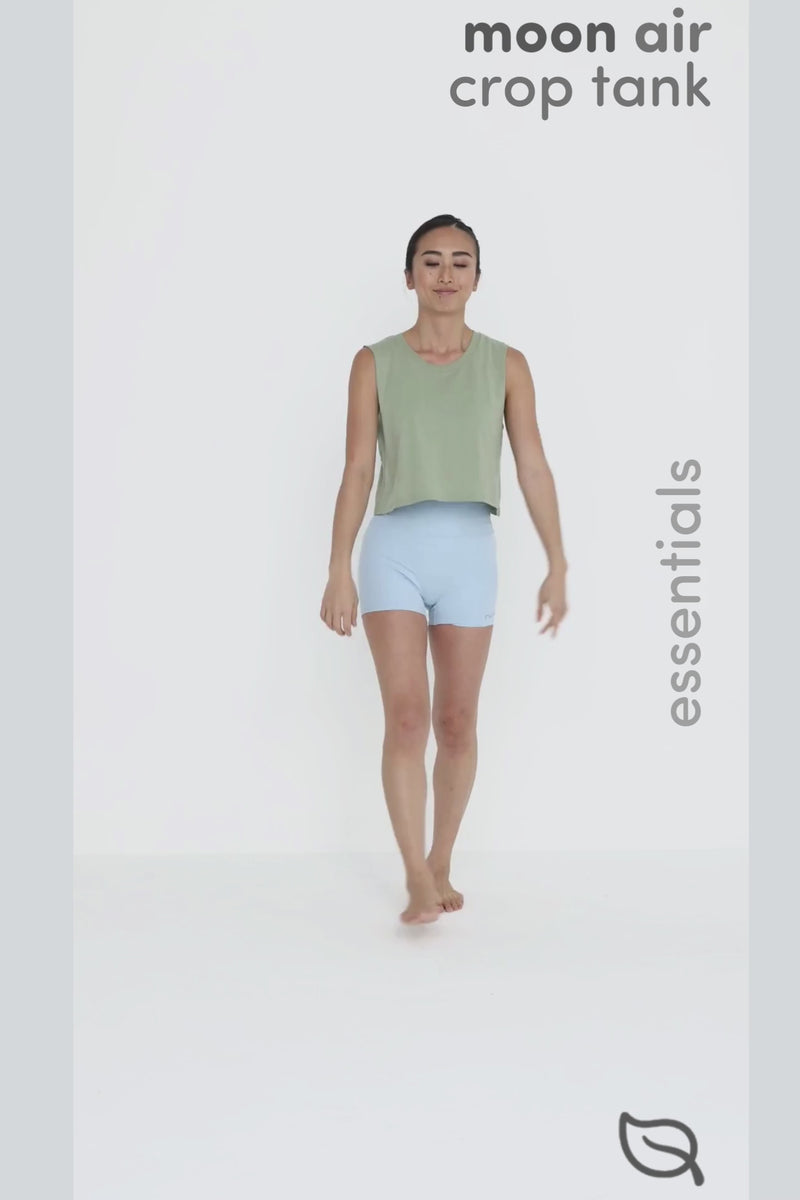 W Moon Air Cropped Tank - Stone