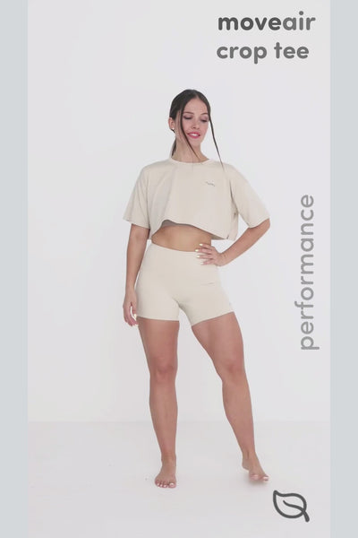 W MoveAir Tee Cropped - Cocoa