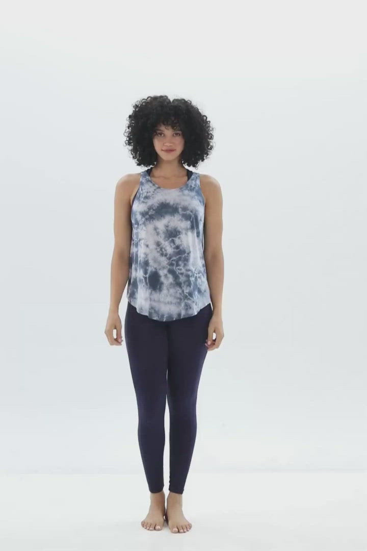 Rumi Earth Sun Air Flared Tank Shibori - Midnight 6